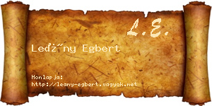 Leány Egbert névjegykártya